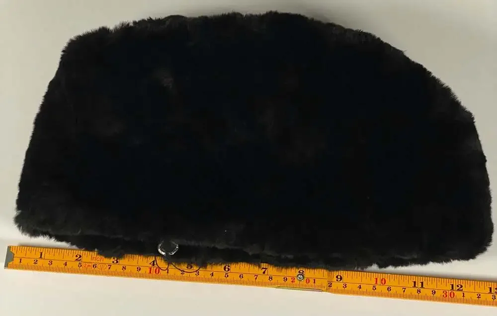 NOS Vintage 1971 Soviet USSR Mouton Fur Hat TRUD Moscow Beryozka Tags Size 59